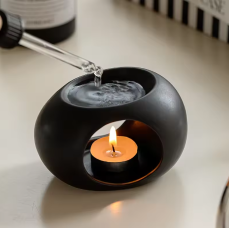 Bougeoir Chauffant en Céramique – Brûleur d’Huiles Essentielles Design
